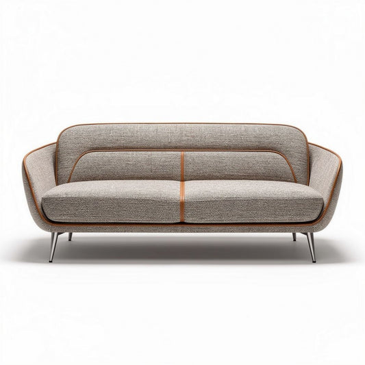 Sofa z szarym obiciem materiałowym 180 x 85 x 75cm na metalowych nogach